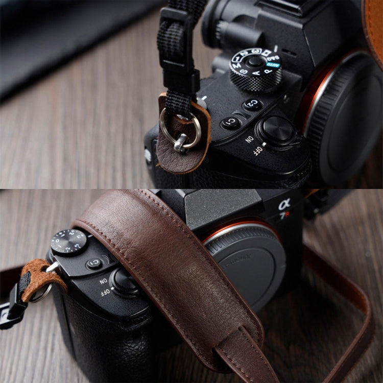 Outdoor Photography Cowhide Leather Camera Shoulder Hanging Neck Winding Strap, Spec: Split Leather (Coffee) - Camera Strap by buy2fix | Online Shopping UK | buy2fix