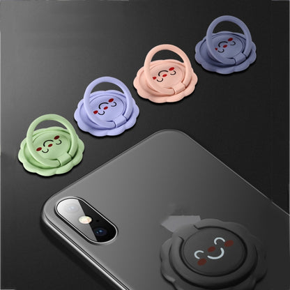 3pcs Sunflower Smiley Mobile Phone Finger Ring Bracket Zinc Alloy Ultra-thin Stand(Lavender Gray) - Ring Holder by buy2fix | Online Shopping UK | buy2fix