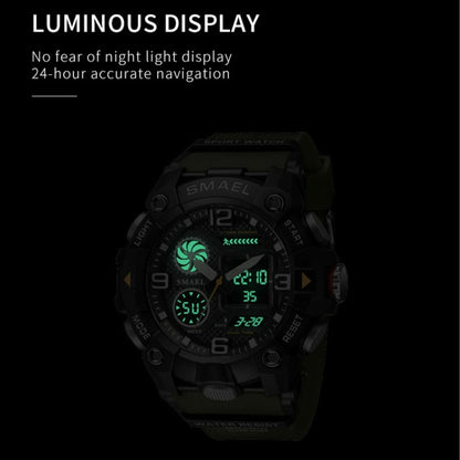 SMAEL 8055 Large Dial Sports Outdoor Waterproof Luminous Multifunctional Electronic Watch(Deep Yellow) - Sport Watches by SMAEL | Online Shopping UK | buy2fix