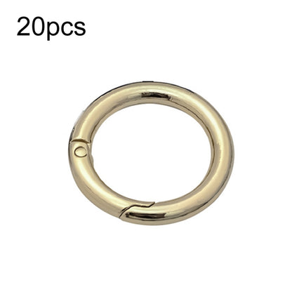 20pcs Zinc Alloy Spring Ring Metal Open Bag Webbing Keychain, Specification: 4 Points Light Gold - In Car by buy2fix | Online Shopping UK | buy2fix