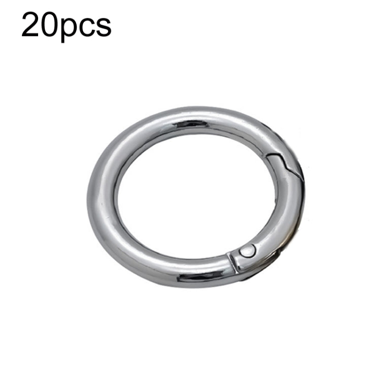 20pcs Zinc Alloy Spring Ring Metal Open Bag Webbing Keychain, Specification: 4 Points Silver - In Car by buy2fix | Online Shopping UK | buy2fix