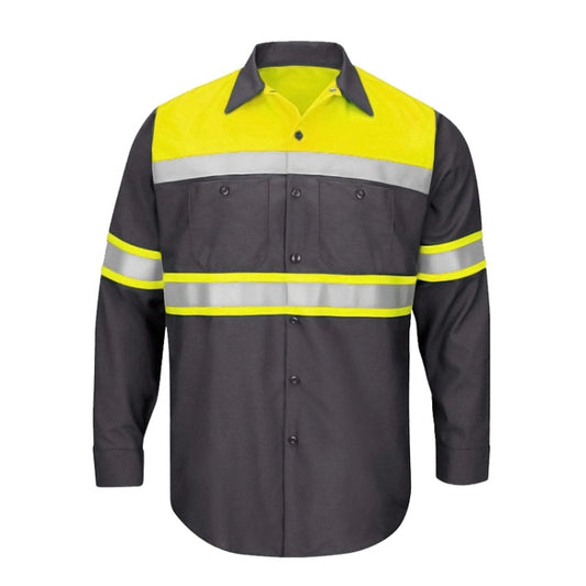 Pure Cotton Long-sleeved Reflective Clothes Overalls Work Clothes, Size: XL(Yellow+Gray Top) - Workplace Safety Supplies by buy2fix | Online Shopping UK | buy2fix
