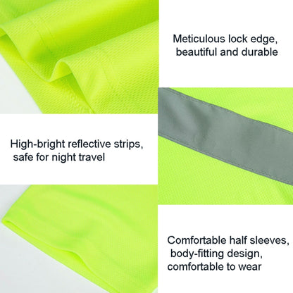 Reflective Quick-drying T-shirt Lapel Short-sleeved Safety Work Shirt, Size: XXXL(Fluorescent +Navy Blue) - Workplace Safety Supplies by buy2fix | Online Shopping UK | buy2fix