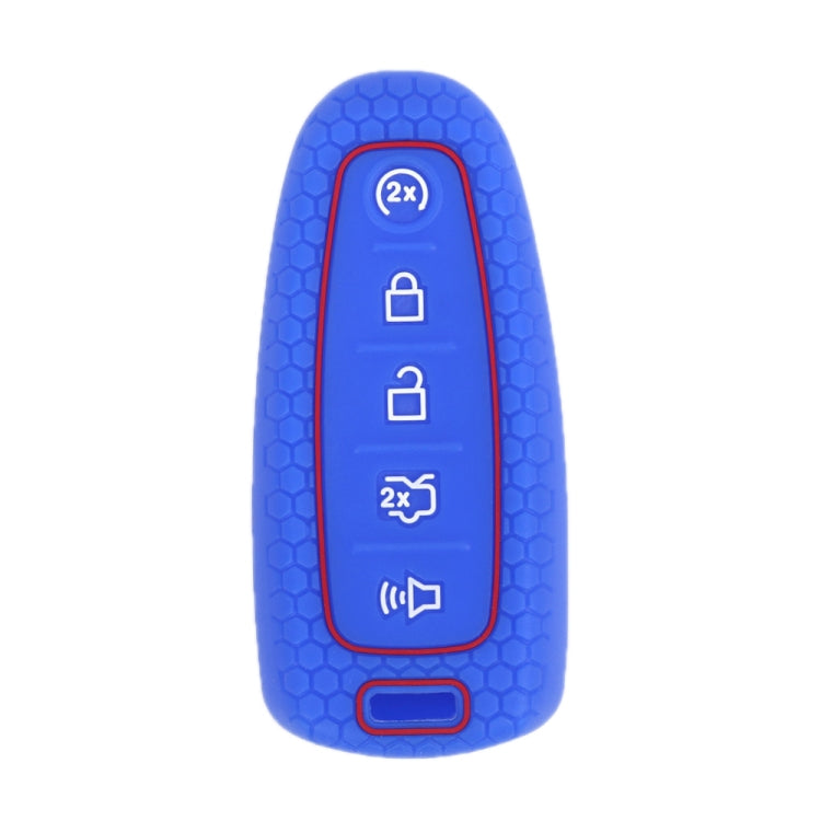 For Ford Edge/Explorer 2pcs 5-Button Key Silicone Case(Sea Blue) - In Car by buy2fix | Online Shopping UK | buy2fix