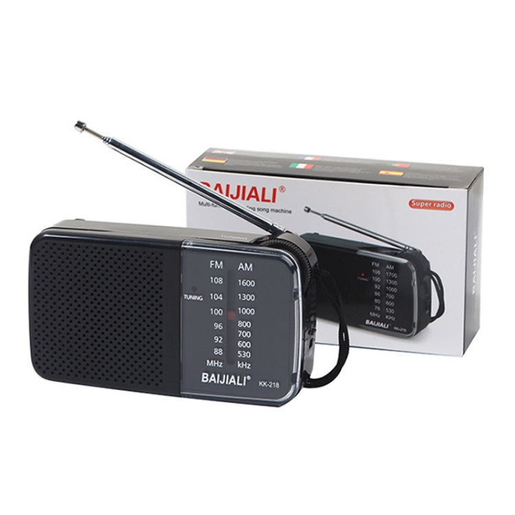 BAIJIALI KK-218 Vintage Analog Portable Multiband Built-in Speaker Radio(Black) - Radio Player by BAIJIALI | Online Shopping UK | buy2fix