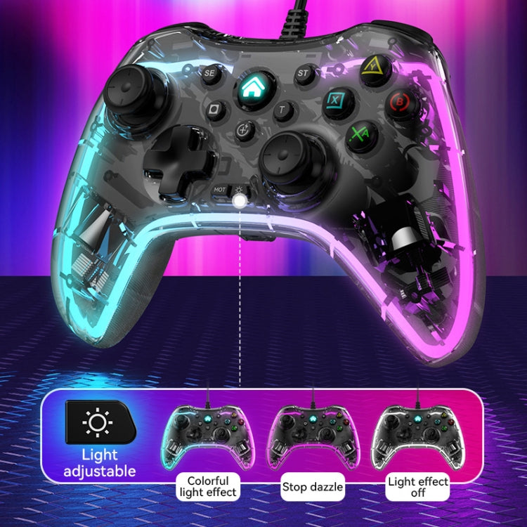 S03 Glare Transparent Wired Gamepad for Nintendo Switch/Sony PS/Computer(White) - Gamepads by buy2fix | Online Shopping UK | buy2fix
