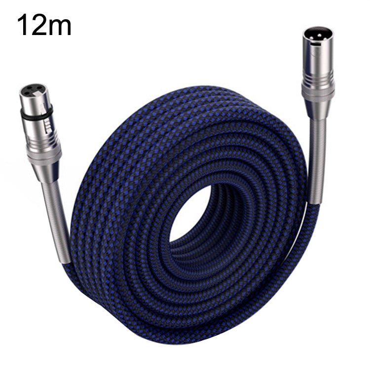 LHD010 Caron Male To Female XLR Dual Card Microphone Cable Audio Cable 12m(Blue) - Microphone Audio Cable & Connector by buy2fix | Online Shopping UK | buy2fix