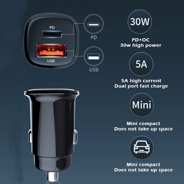 S-33 PD 30W Dual Port USB Super Fast Charge Car Charger -  by buy2fix | Online Shopping UK | buy2fix