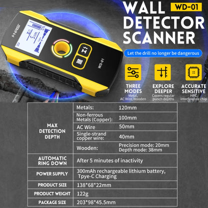 FNIRSI WD-01 Multifunctional Load-Bearing Wall Wire Metal Detector Dark Line Scanner -  by FNIRSI | Online Shopping UK | buy2fix