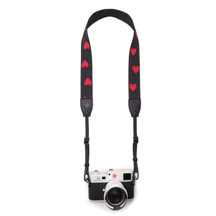 Embroidered Heart Pattern SLR Camera Strap Mirrorless Camera Love Lanyard(Girl Heart-A-Metal Ring) - Camera Strap by buy2fix | Online Shopping UK | buy2fix