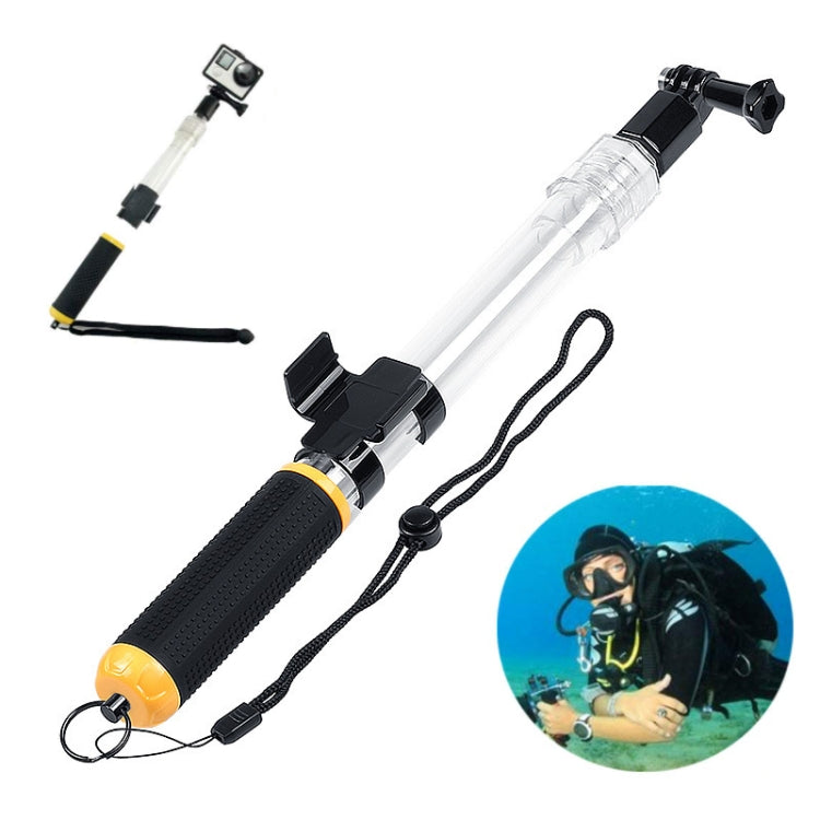 Transparent Retractable Selfie Stick Buoyancy Stick for Gopro Hero11 Black / HERO10 Black / HERO9 Black /HERO8 / HERO7 /6 /5 /5 Session /4 Session /4 /3+ /3 /2 /1 - Floating Grip & Ball by buy2fix | Online Shopping UK | buy2fix