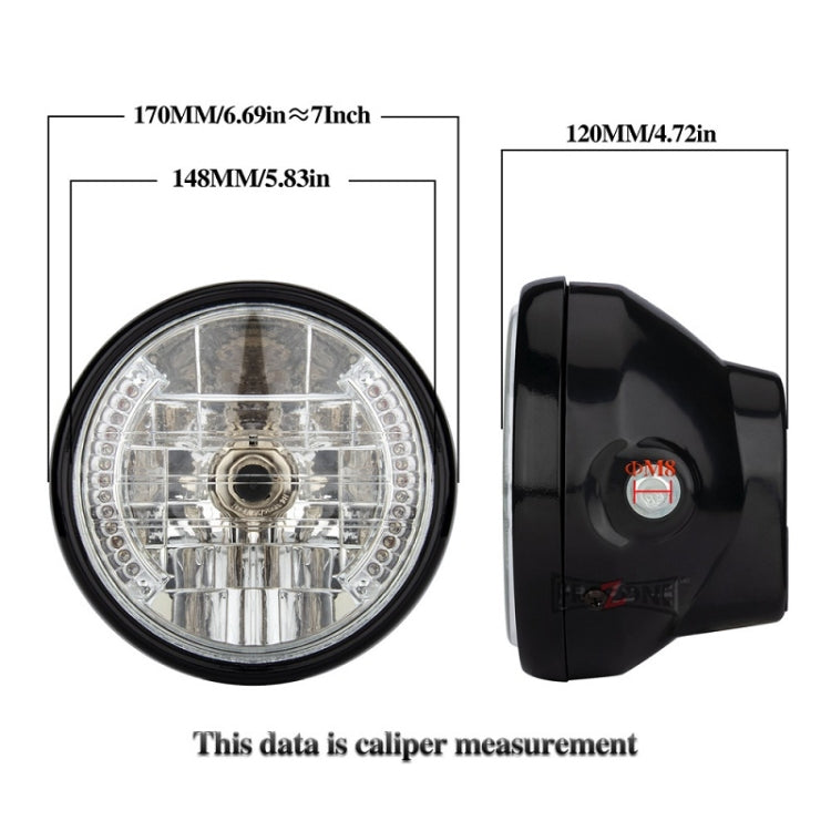 Motorcycle 7 Inch LED Headlight Angel Ring With Steering Function(No Bracket) - Headlights by buy2fix | Online Shopping UK | buy2fix