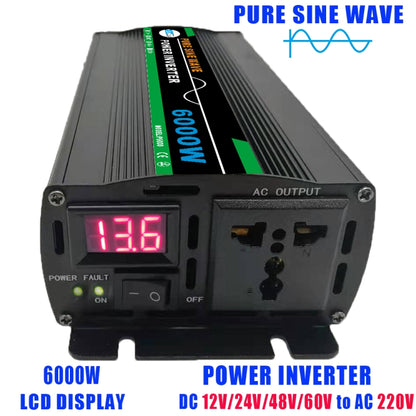 6000W 60V to 220V High Power Car Pure Sine Wave Inverter Power Converter - Pure Sine Wave by buy2fix | Online Shopping UK | buy2fix