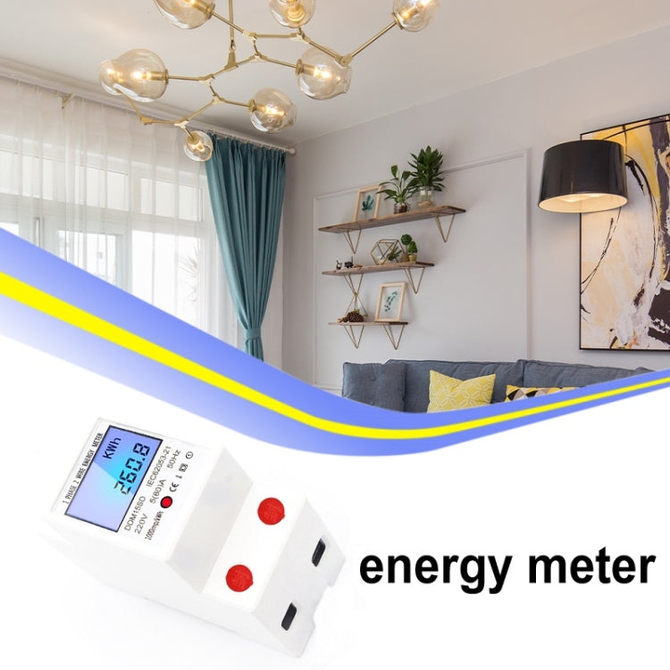 DDM15SD 5 (20) A Single-phase Multi-function Rail Meter with Backlight LCD Display - Current & Voltage Tester by buy2fix | Online Shopping UK | buy2fix