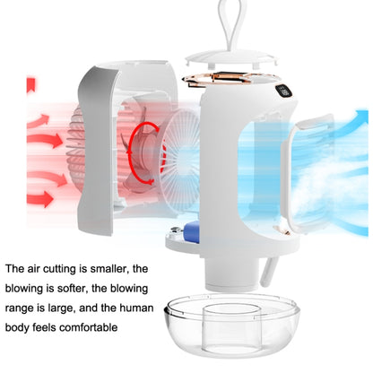 RD22 Rotating Humidification Fan Warm Light Atmosphere Light Automatic Shaking Head with Digital Display Air Cooler(White) - Electric Fans by buy2fix | Online Shopping UK | buy2fix