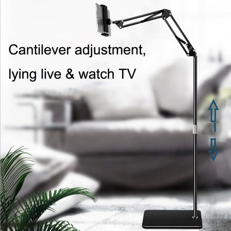 155cm Mobile Phone Tablet Live Broadcast Bedside Lifting Bracket Cantilever Floor Stand (White) - Lazy Bracket by buy2fix | Online Shopping UK | buy2fix
