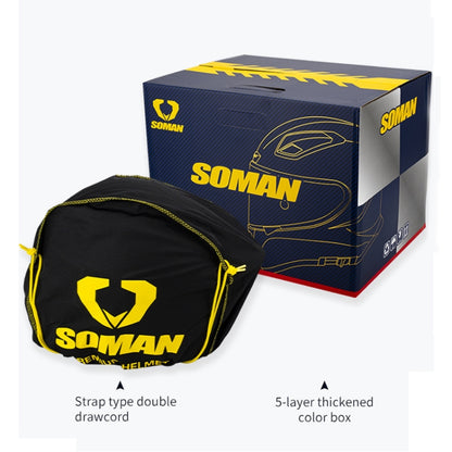 SOMAN Motorcycle Carbon Fiber Double Lens Thermal Safety Helmet, Size: XL(Cheetah Print) - Helmets by SOMAN | Online Shopping UK | buy2fix