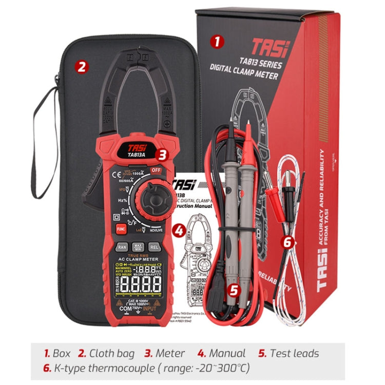 TASI TA813B Clamp Meter High Accuracy AC DC Voltage Ammeter - Digital Multimeter by TASI | Online Shopping UK | buy2fix