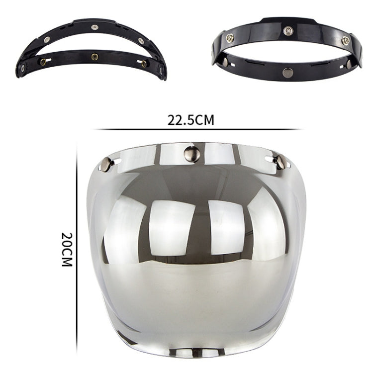 Motorcycle Helmet Three-Button Windproof Lens With Bracket(Gold) - Helmets by buy2fix | Online Shopping UK | buy2fix