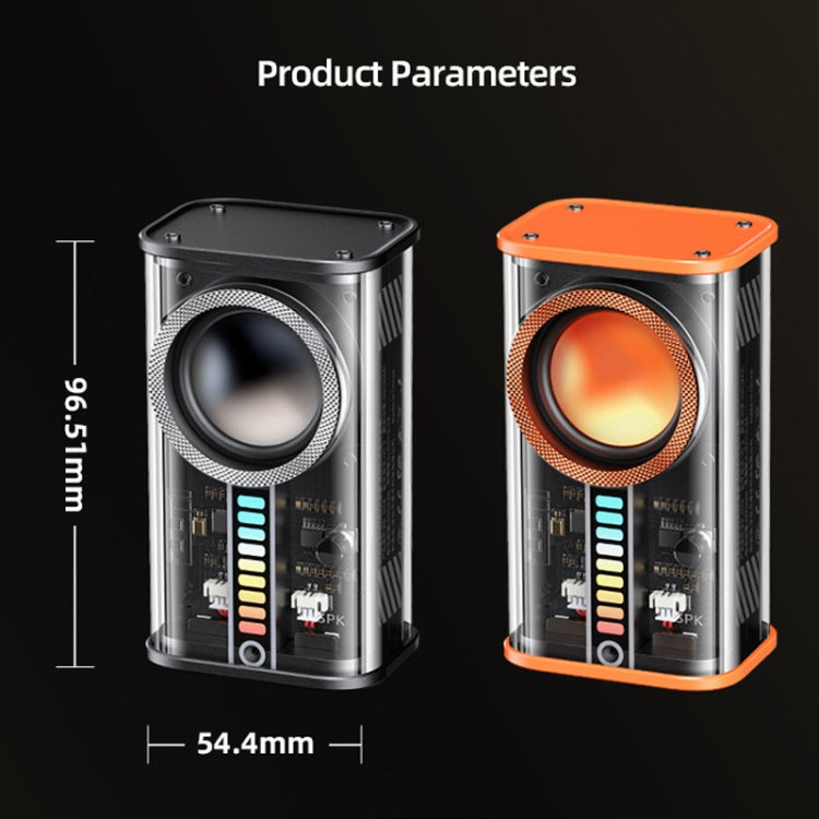 REMAX RB-M68 Transparent Mecha Wireless Bluetooth Speaker Desktop Small Speaker(Black) - Mini Speaker by REMAX | Online Shopping UK | buy2fix