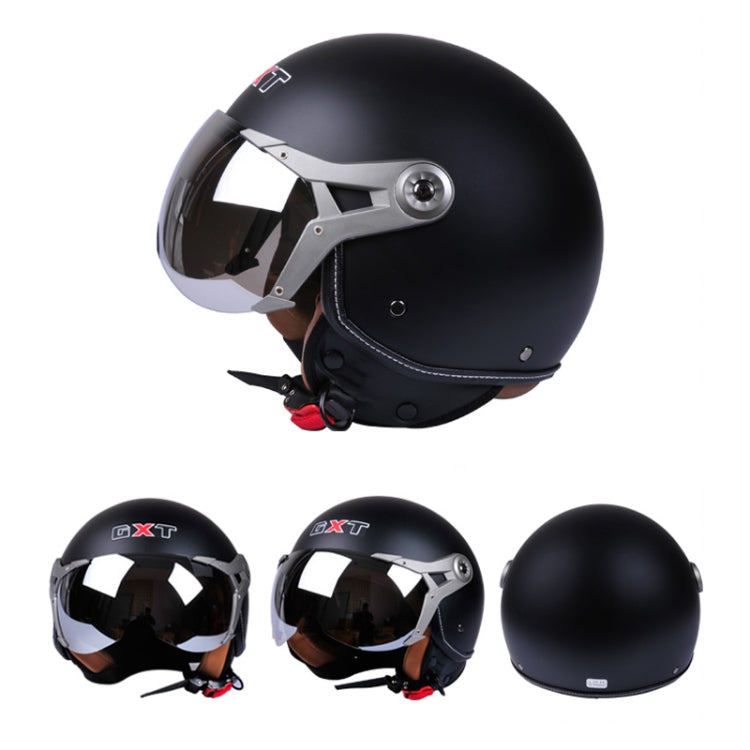 GXT Electric Vehicle Half Cover Helmet Four Seasons Retro Helmet, Size: M(Matte Black) - Helmets by GXT | Online Shopping UK | buy2fix