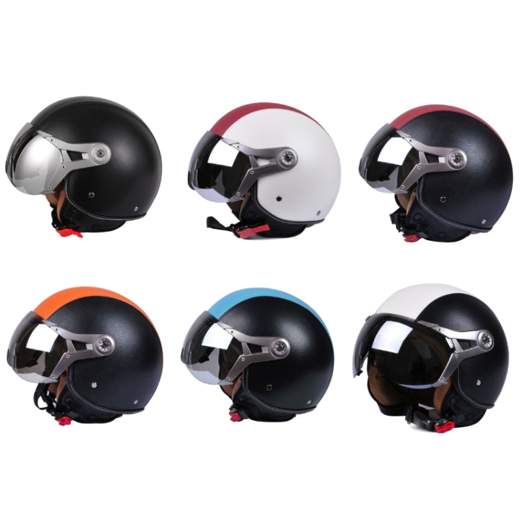 GXT Electric Vehicle Half Cover Four Seasons Retro Helmet, Size: XL(Black Red) - Helmets by GXT | Online Shopping UK | buy2fix