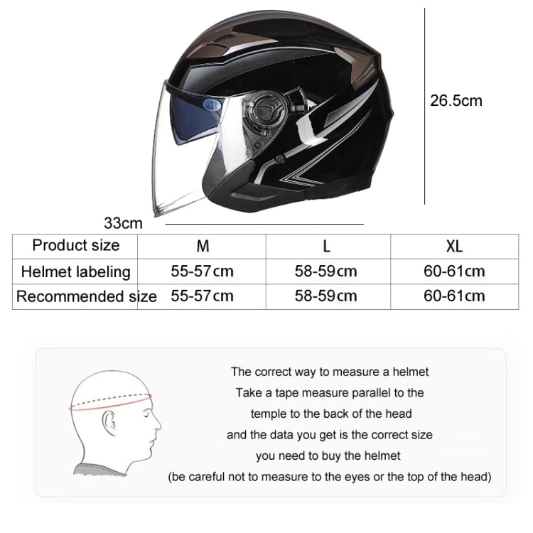 GXT 708 Electric Vehicle Dual Lens Helmet Four Seasons Safety Helmet, Size: XL(Matt Black Blue) - Helmets by GXT | Online Shopping UK | buy2fix