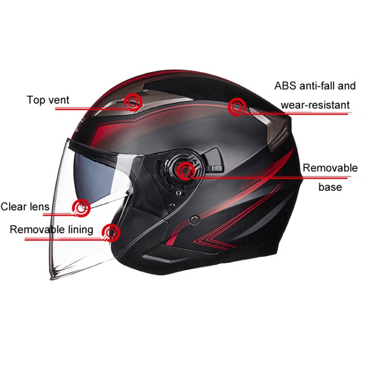 GXT 708 Electric Vehicle Dual Lens Helmet Four Seasons Safety Helmet, Size: XL(Matt Black Blue) - Helmets by GXT | Online Shopping UK | buy2fix