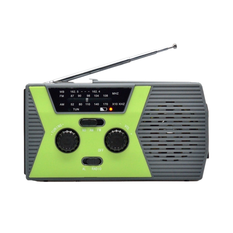 AM/FM/NoAA 2000mAh Emergency Radio Portable Hand Crank Solar Powered Radio(Green) - Radio Player by buy2fix | Online Shopping UK | buy2fix