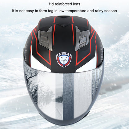 KUQIBAO Motorcycle Smart Bluetooth Sun Protection Double Lens Safety Helmet, Size: L(White) - Helmets by KUQIBAO | Online Shopping UK | buy2fix