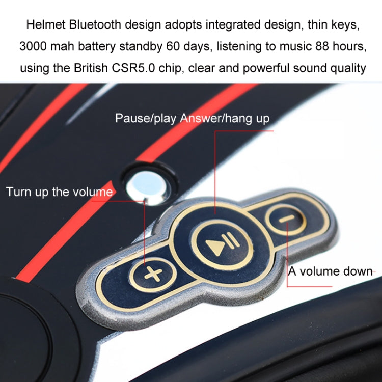 KUQIBAO Motorcycle Smart Bluetooth Sun Protection Double Lens Safety Helmet, Size: L(White Phantom Fiber+Black Tail) - Helmets by KUQIBAO | Online Shopping UK | buy2fix