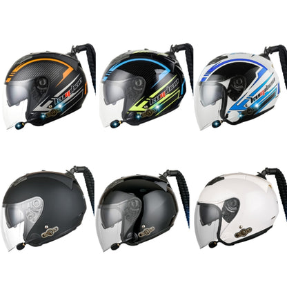 KUQIBAO Motorcycle Bluetooth Headset Double Lens Helmet With Braid, Size: M(White) - Helmets by KUQIBAO | Online Shopping UK | buy2fix