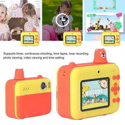 IPS 2.36 inch LED HD Display 1080P Childrens Camera Thermal Printing Instant Camera(Yellow) - Children Cameras by buy2fix | Online Shopping UK | buy2fix