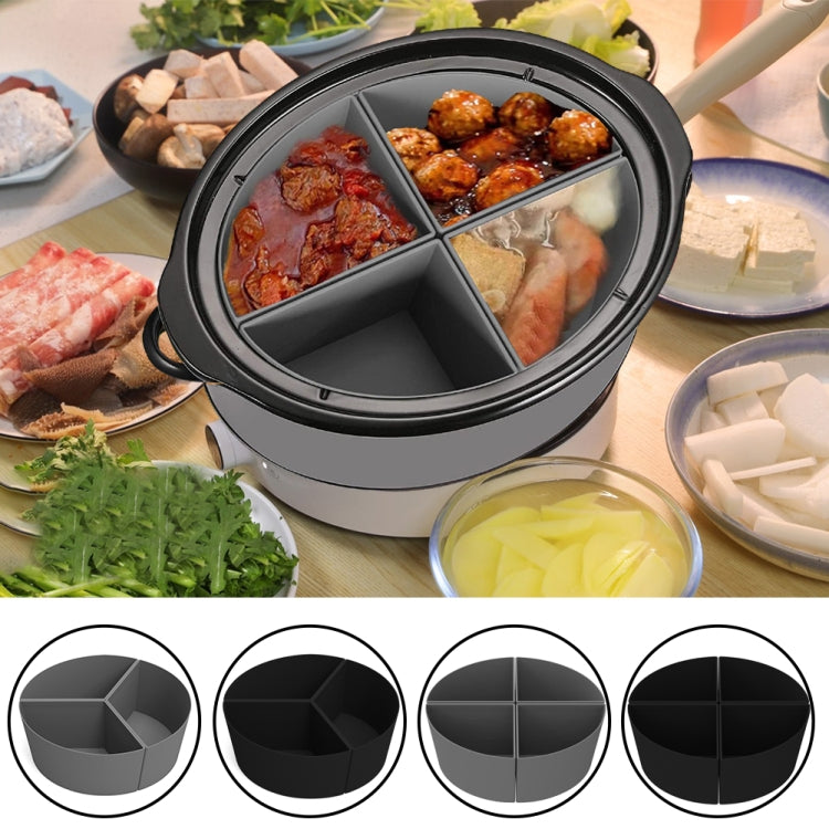 For Crockpot 6QT Slow Cooker Silicone Liners Divider Reusable Leak Proof Mats, Spec: Black 4 Compartments - Kitchen Machine Accessories by buy2fix | Online Shopping UK | buy2fix