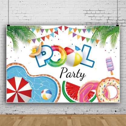 80x120cm Summer Pool Party Decoration Backdrop Swimming Ring Photography Background Cloth(11311790) -  by buy2fix | Online Shopping UK | buy2fix