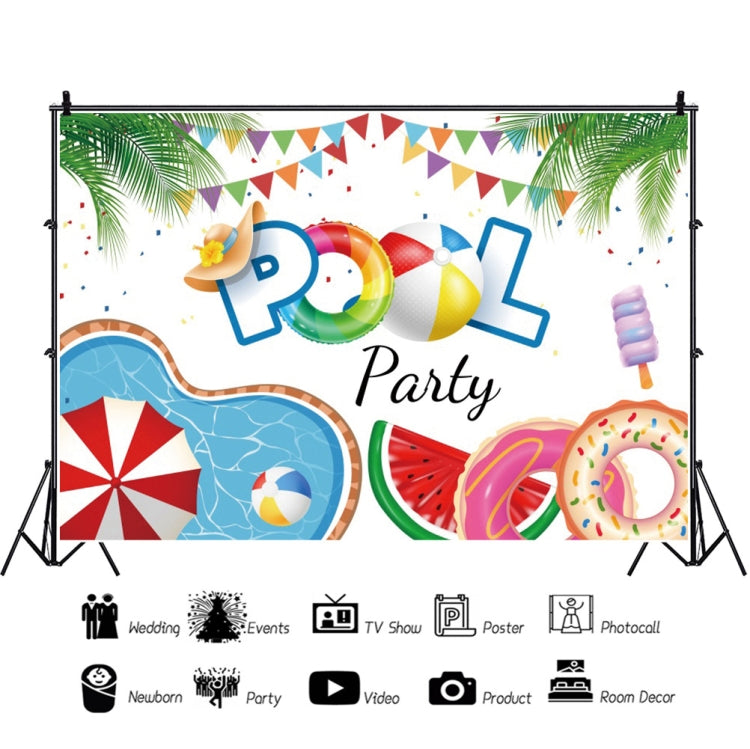 80x120cm Summer Pool Party Decoration Backdrop Swimming Ring Photography Background Cloth(11311790) -  by buy2fix | Online Shopping UK | buy2fix