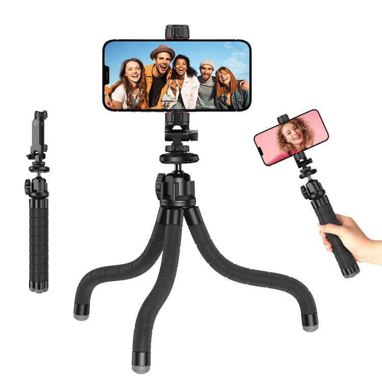 APEXEL APL-JJ025 Camera Mobile Phone Outdoor Selfie Live Lazy Bracket Multifunctional Octopus Tripod(Black) - Stand by APEXEL | Online Shopping UK | buy2fix