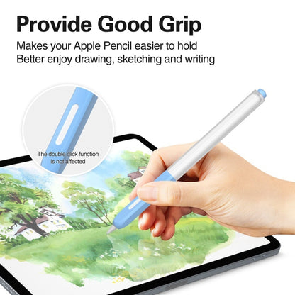 For Apple Pencil 2 Non-Slip Anti-Fall Translucent Segmented Pen Case(Orange) - Pencil Accessories by buy2fix | Online Shopping UK | buy2fix