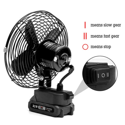 HILDA Portable Powerful Fan Outdoor Hair Dryer, With US Plug Adaptor, Style: 8 inch With 2 Battery(1500mAh) - Electric Fans by HILDA | Online Shopping UK | buy2fix
