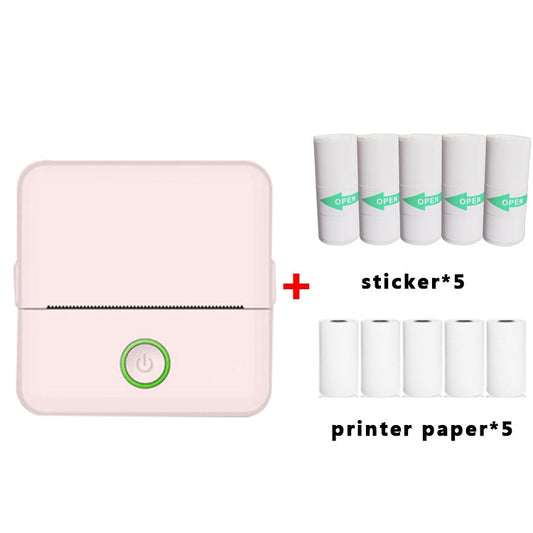 X6 200DPI Student Homework Printer Bluetooth Inkless Pocket Printer Pink 5 Printer Paper+5 Stickers - Printer by buy2fix | Online Shopping UK | buy2fix