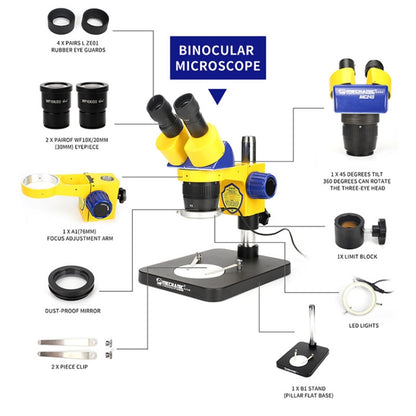 MECHANIC MC-75TimatX Trinocular Stereo Microscope Industrial Grade Can Connect To HD Display - Digital Microscope by MECHANIC | Online Shopping UK | buy2fix