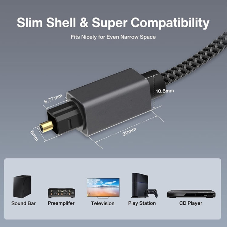 15m Digital Optical Audio Output/Input Cable Compatible With SPDIF5.1/7.1 OD5.0MM(Black) - Audio Optical Cables by buy2fix | Online Shopping UK | buy2fix
