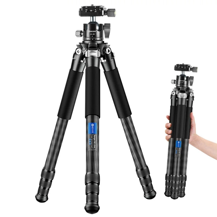 BEXIN RC254 Carbon Fiber Portable Folding Tripod SLR Camera Low Gravity Center Gimbal Photography Bracket - Tripods by BEXIN | Online Shopping UK | buy2fix