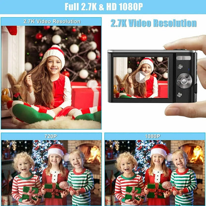 2.4-inch TFT Color Screen HD Digital Camera Portable Travel 8X Zoom Smart Camera(Black Standard) - Children Cameras by buy2fix | Online Shopping UK | buy2fix