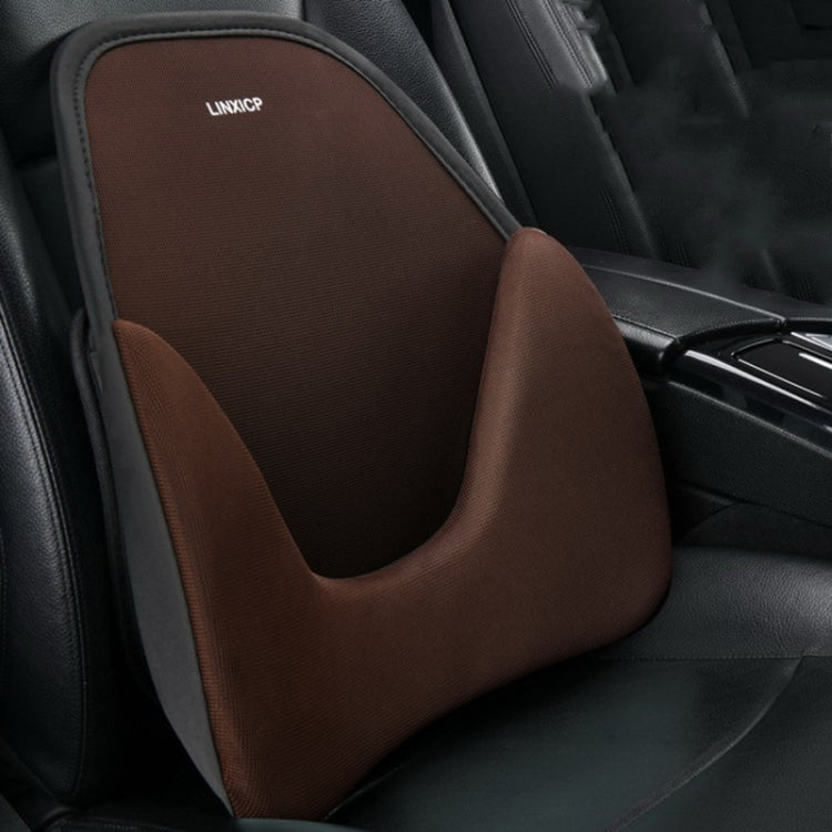 LINXICP 3 In 1 Car Seat Lumbar Cushion Summer Special Memory Foam Breathable Car Back Pad(Coffee) - Seat Accessories by LINXICP | Online Shopping UK | buy2fix