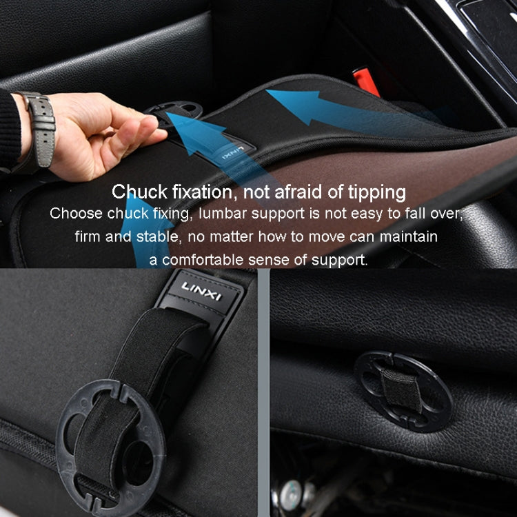 LINXICP 3 In 1 Car Seat Lumbar Cushion Summer Special Memory Foam Breathable Car Back Pad(Coffee) - Seat Accessories by LINXICP | Online Shopping UK | buy2fix