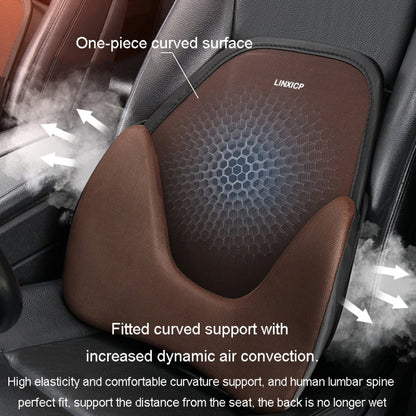 LINXICP 3 In 1 Car Seat Lumbar Cushion Summer Special Memory Foam Breathable Car Back Pad(Coffee) - Seat Accessories by LINXICP | Online Shopping UK | buy2fix