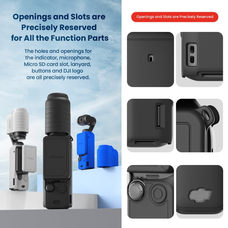 For DJI Osmo Pocket 3 AMagisn Silicone Protection Case Movement Camera Accessories, Style: 7 In 1 Blue - Case & Bags by aMagisn | Online Shopping UK | buy2fix