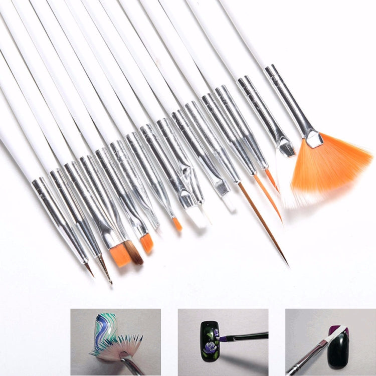 15 PCS/Set Nail Art Tools Brushes for Manicure Rhinestones Nails Decorations Nail Nrush Kit Painting Fingernail Tool Pen Kit - Nail Clipper by buy2fix | Online Shopping UK | buy2fix