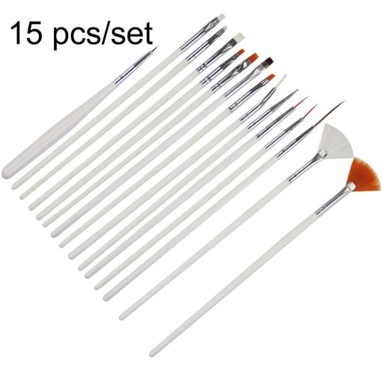 15 PCS/Set Nail Art Tools Brushes for Manicure Rhinestones Nails Decorations Nail Nrush Kit Painting Fingernail Tool Pen Kit - Nail Clipper by buy2fix | Online Shopping UK | buy2fix